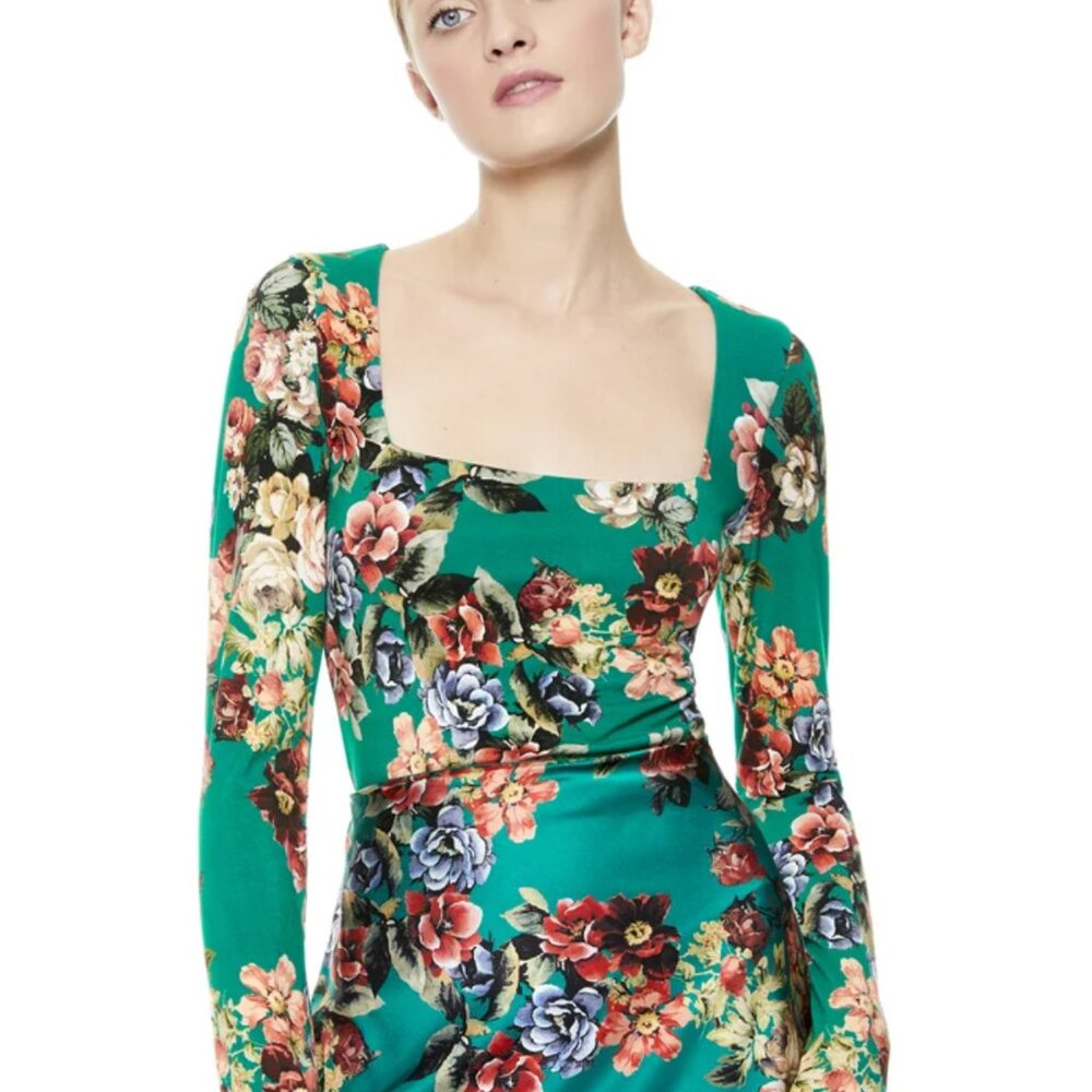 Alice + Olivia Delaina Floral Long Sleeve Top